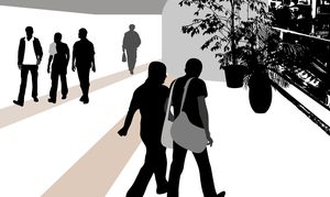 College concourse illustration